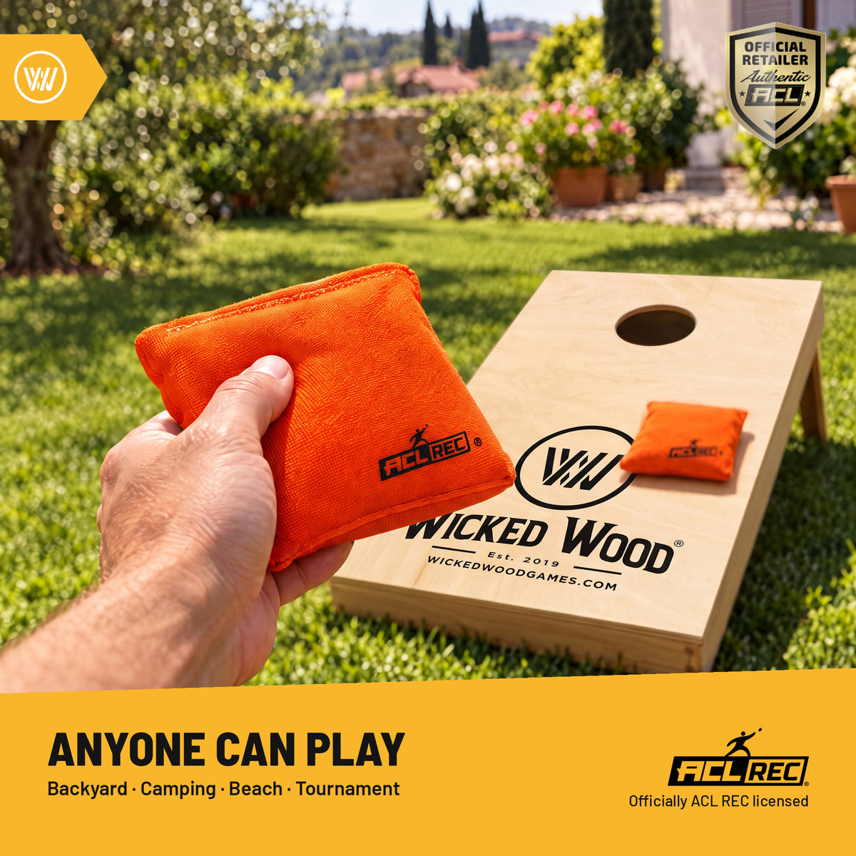 1x4 sacs de cornhole - Double face - ACL REC - Remplissage granulé