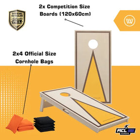 TRIANGLE - Cornhole Set - 2 board / 2x4 zakjes Cornhole sets Wicked Wood Games